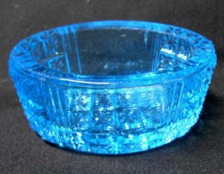 Blue Individual Two Panel Open Salt Cellar Dip King & Sons Eapg Glass