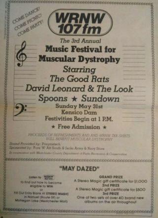 The Good Rats Rare 1981 Ny Full Page Concert Print Ad,  Msd Benefit