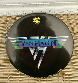 Van Halen 1978 World Tour Large Stickback Button Pin / David Lee Roth