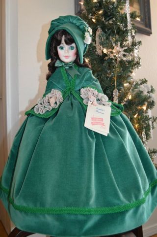 Madame Alexander Scarlett Portrait Doll,  21 " In Green Velvet Dress & Hat W Tag