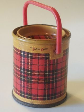 Vintage My Merry 2 " Mini Red Plaid Skotch Cooler Kooler Dolly 