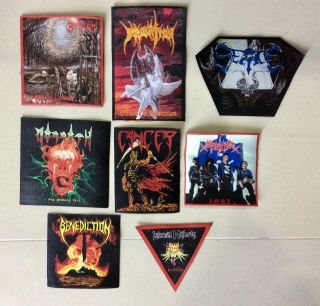 Death Thrash Metal 8 X Woven Patches Set Morgoth Seance Infernal M Immolation