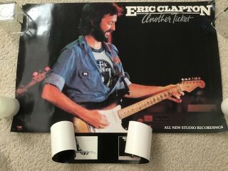 Eric Clapton - Another Ticket,  Vintage,  Rare,  1980s In - Store Music Promo Poster