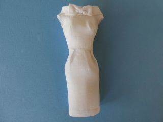 Vintage Barbie Fashion Pak White Shantung Silk Sheath Dress,
