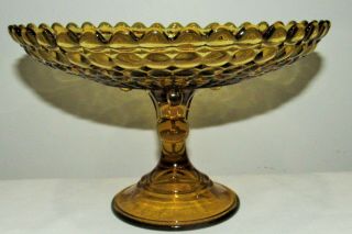 Eapg Adams & Co Amber Thousand Eye Shallow Open Compote 1870 
