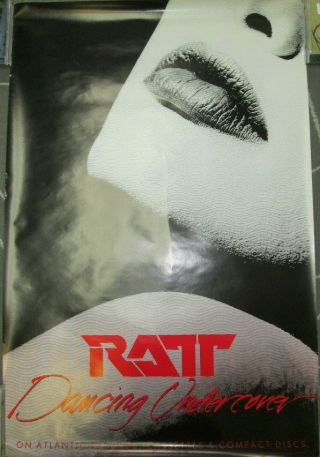 Ratt Dancing Undercover,  Orig Atlantic Promo Poster,  1986,  24x26,  Vg,  Hair Metal