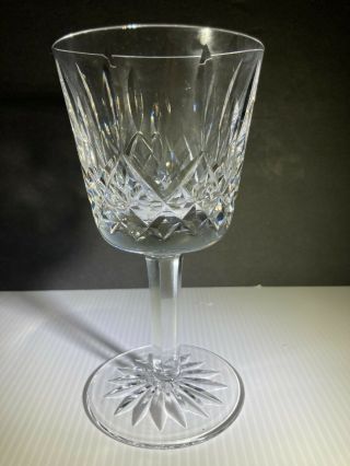 1 Waterford Crystal Water Lismore Wine Goblet Glasses 6 " Tall 3 1/4 " Diam.