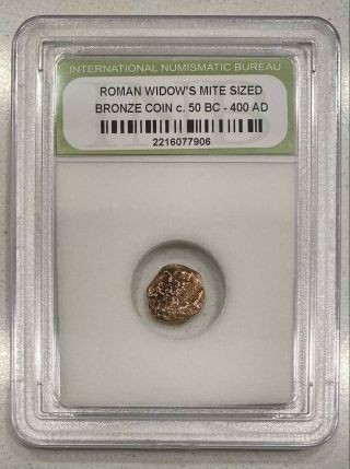 Roman Ancient Widows Mite Sized Bronze Coin - 50 B.  C.  /400a.  D.