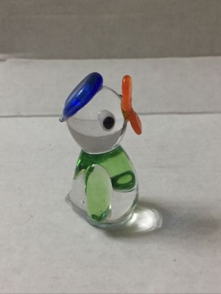 Murano Glass,  Italian Glass:glass Donald Duck Figure,  Donald Duck Ornament