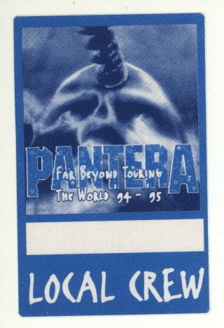 Rare Pantera Far Beyond Touring 94 - 95 Blue Local Crew Backstage Pass