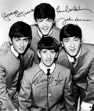 The Beatles Autograph 8x11 John Lennon Paul Mccartney George Ringo 1962 London