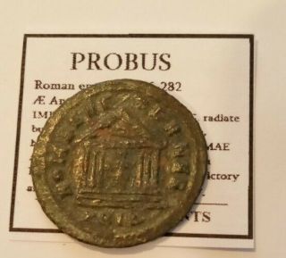 Probus,  276 - 282 Ae Antoninianus,  Siscia Hexastyle Temple