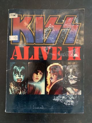 Vintage 1977 Kiss Alive Ii Sheet Music Book - Rock Guitar Piano Lyrics