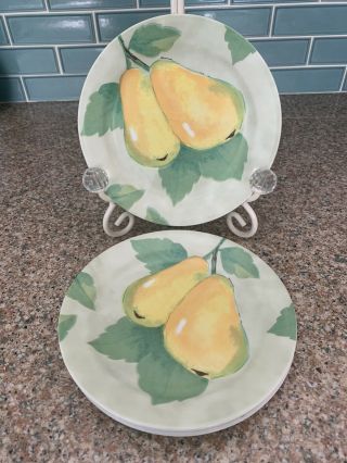 5 Corelle Al Fresco “pears” 7 1/4” Dessert Bread Plates Euc Break & Chip Resist