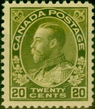 Canada 1911 20c Olive Sg213 Very Fine Mnh
