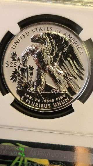 2019 W Palladium Eagle $25 High Relief NGC Reverse Proof PF70 Early Releases 4