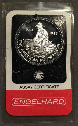 1985 Engelhard Platinum 99.  95 American Prospector 1oz In Assay