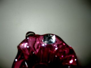 Rieker Lead Crystal Chalet Cranberry Vase with Clear Applied Handles Canada 3