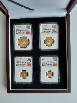 2020 Gold American Eagle 4 Coin Set Ngc Graded Ms 70 Signed By Don Everhartt