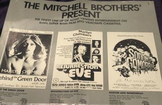 Marilyn Chambers Rare Mitchell Brothers Promo 1973 X Rated Movies Poster