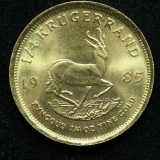 1985 1/4 Oz South African Gold Krugerrand Bullion Coin