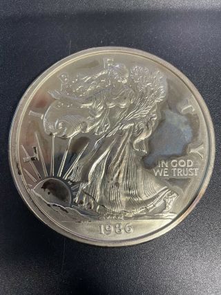 1986 Silver Eagle 1 Troy Pound.  999 Fine Silver Large Coin - 3257