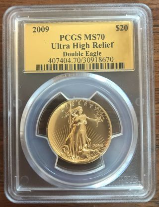 2009 Us Gold 1 Oz Ultra High Relief Double Eagle $20 American Uhr Pcgs Ms70