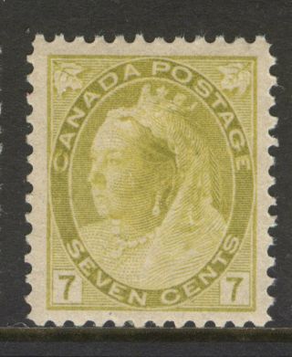 Canada 81 7c 1902 Olive Yellow Queen Victoria Numeral Mnh (dg) Vf Cv As Nh $900