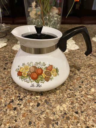 Vintage Corning Ware Tea Pot 6 Cup Kettle P - 104 - 8 Spice Of Life Le The 