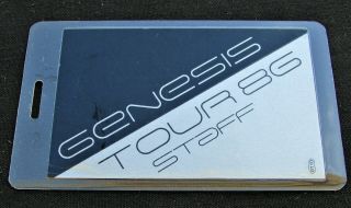1986 Genesis Laminated Staff All Access Pass - Genesis Tour - Phil Collins