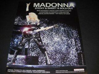 Madonna Guitar In Hand - Fingers In The Air.  2009 Promo Poster Ad