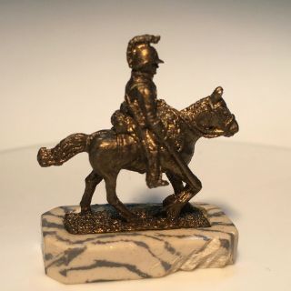 Vintage 1:12 Scale,  Rare Miniature Dollhouse Figurine.  Metal Soldier On Horse.