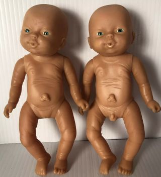 Vintage Emson 1988 Anatomically Correct Mini 8” Baby Boy/girl Newborn Twins
