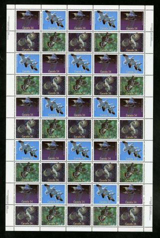 Canada Sheet - Scott 1095 - 1098 - Nh - Inscription - 34¢ Birds Of Canada (. 006)