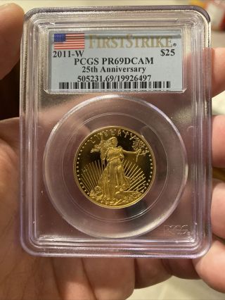 ⭐️⭐️⭐️ Proof 2011 - W Gold American Eagle $25 Coin.  1/2 Oz