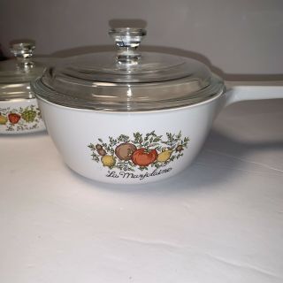 Vintage Corning Ware Spice Of Life Saucepan And Skillet With Lids P - 82 - B P - 83 - B