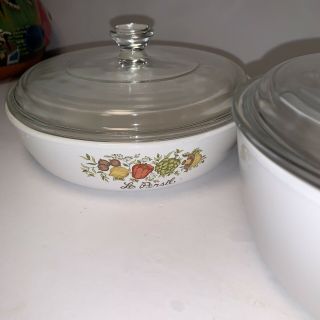Vintage Corning Ware Spice Of Life Saucepan and Skillet with Lids P - 82 - B P - 83 - B 3