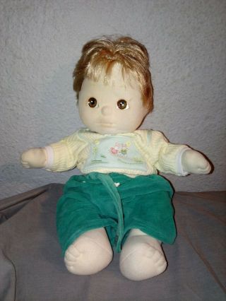 Vintage 1985 Mattel My Child Baby Doll With Short Blond Hair And Brown Eyes