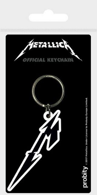 Metallica M Icon Official Rubber Keychain Keyring Black White Rubber Metal