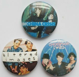 Altered Images Thompson Twins China Crisis Vintage Button Badges 80 