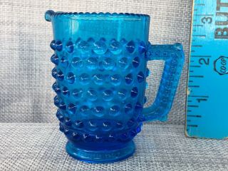 Blue Hobnail Glass Mini Pitcher Creamer Vintage Glassware