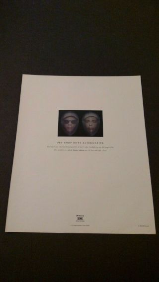 Pet Shop Boys " Alternative " (1995) Rare Print Promo Poster Ad
