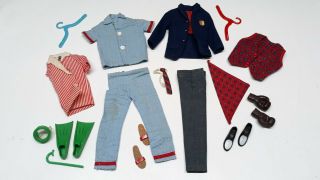 27/1 Vintage Ken Doll Clothes & Accessories Suit Flippers Shoes Boxing Pajamas