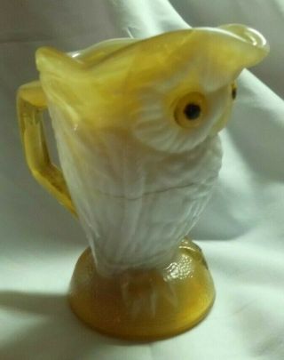 Imperial Glass Caramel Slag Owl Creamer