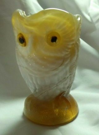 Imperial Glass Caramel Slag Owl Creamer 2