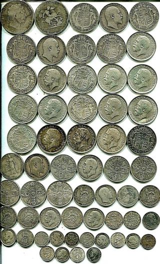 £5 Pre 1920 Crowns To Threepences: 1819 - 1919,  16.  68 Tr Oz Of Silver,  Many Better