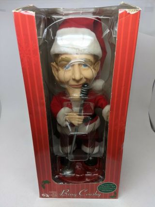 Animated Singing Bing Crosby Santa Doll By Gemmy Pre - Owned