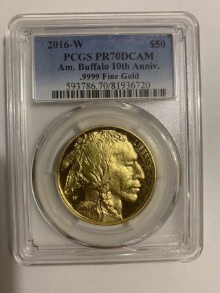 2016 - W $50 Gold American Buffalo Pcgs Pr70 Dcam