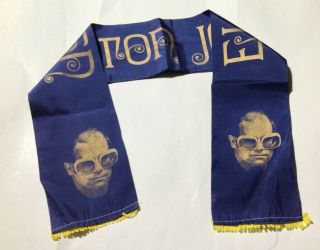 Elton John Vintage 1970s Concert Scarf - Blue Version