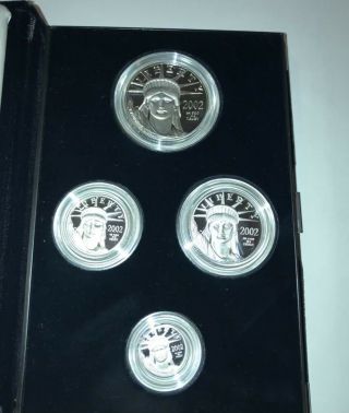 2002 - W American Eagle Platinum Proof 4 Coin Set w/ 3